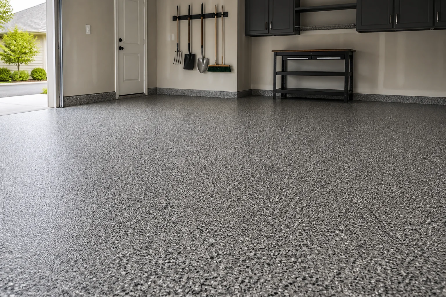Illustrative example of a decorative flake epoxy floor